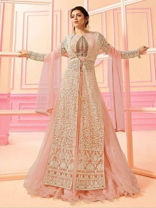 Fashionable Pink Sharara Suit With Abla Work