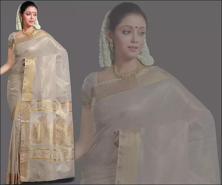 attractive-light-cream-kasavu-saree