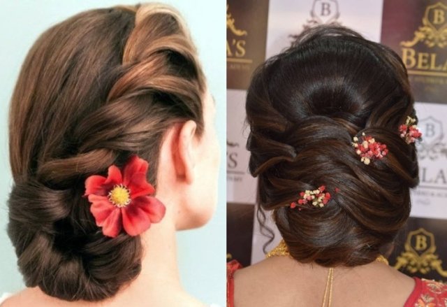 braided-bun-hairstyle-for-saree