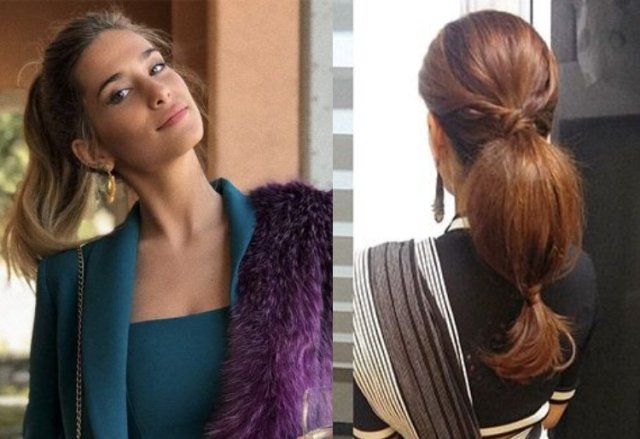 bubble-ponytail-hairstyle-for-saree