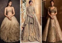 Beautiful-golden-bridal-lehenga-designs