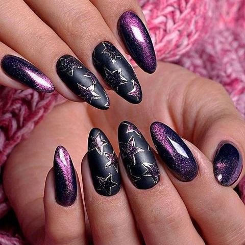 Cute-Nails-in-Dark-Purple