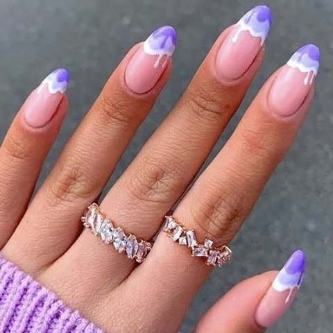 Nail-Art-with-a-Purple-Tip