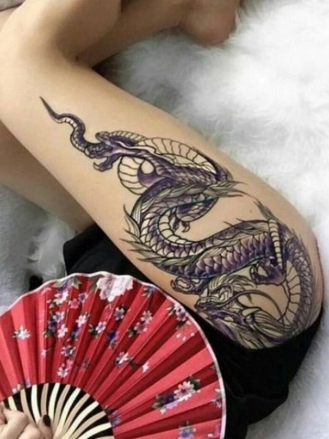 Dragon-Leg-Tattoo-for-Girls