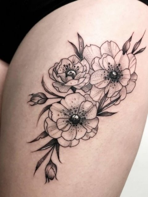 Flower-Leg-Tattoos-for-Women