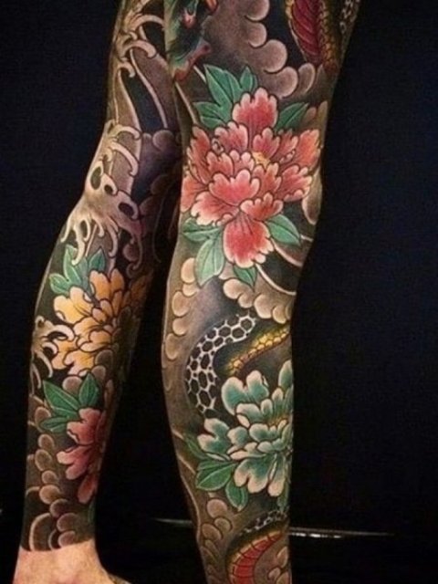 Japanese-Leg-Tattoo-for-Women