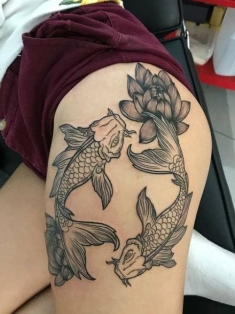 Koi-Fish-Tattoo-Leg-for-Women