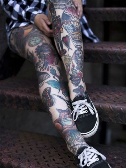 Leg-Sleeve-Tattoo-for-Women