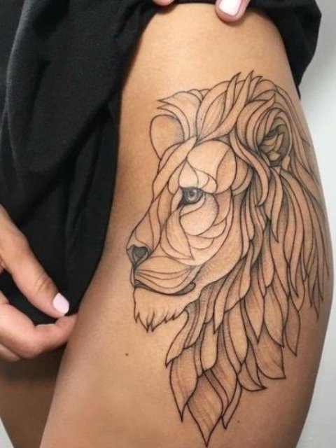 Lion-Leg-Tattoo-for-Girls