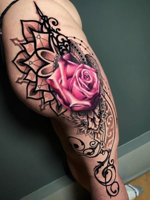 Mandala-Leg-Tattoo-for-Girls