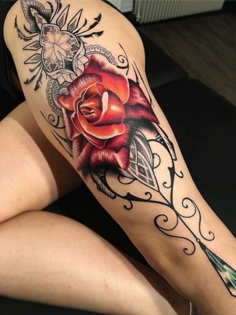 Rose-Leg-Tattoo-for-Women