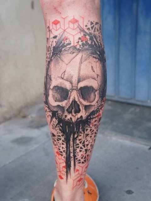 Skull-Leg-Tattoo-for-Women