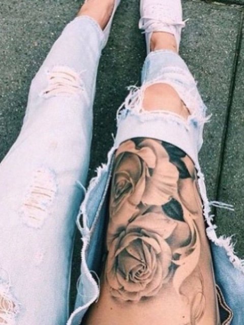 Upper-Leg-Tattoo-for-Girls