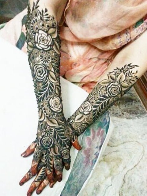 rose-mehndi-design-for-bride