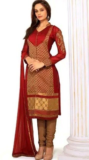 Attractive-Cotton-Silk-Churidar-Dress-Design