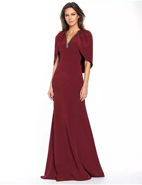 Magenta-Gown-With-Flap-Sleeves-And-Embellishments.