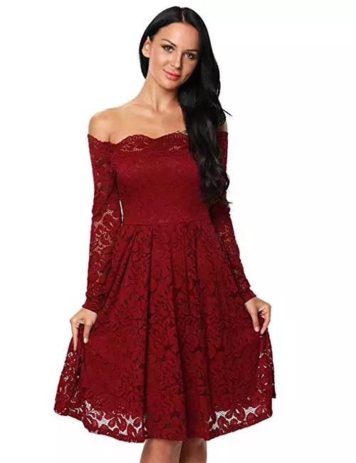 Red-Off-Shoulder-Lace-Dress