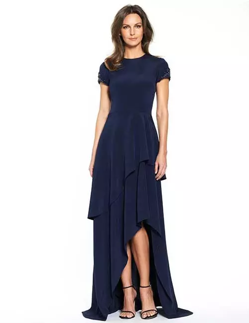 Royal-Blue-Crepe-Dress-For-A-Fall-Beach-Wedding