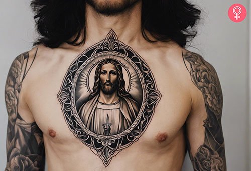 Black-Jesus-Chest-Tattoo