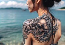 Japanese-Water-Skull-Tattoo