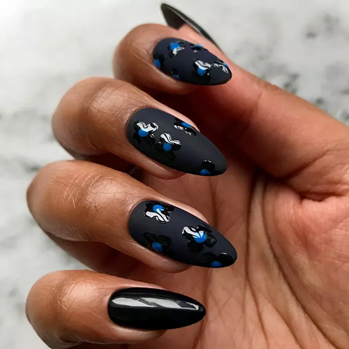 Matte-Black-and-Blue-Nails