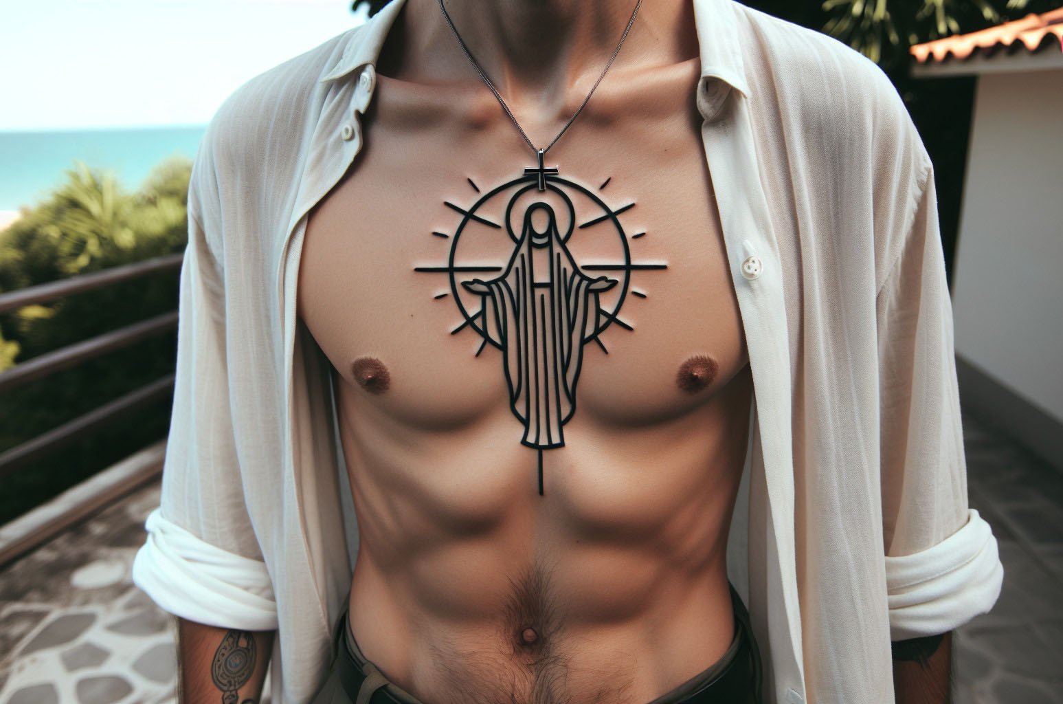 Simple-Jesus-Chest-Tattoo