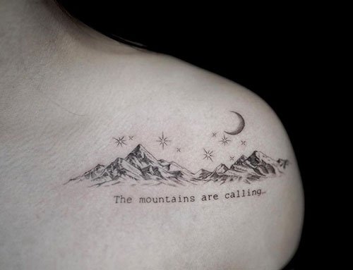 Simple-mountain-range-tattoo-with-moon-and-stars