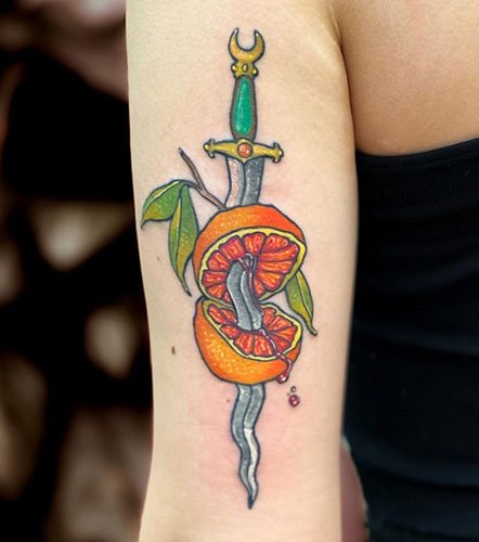 Sword-Through-A-Fruit-Tattoo