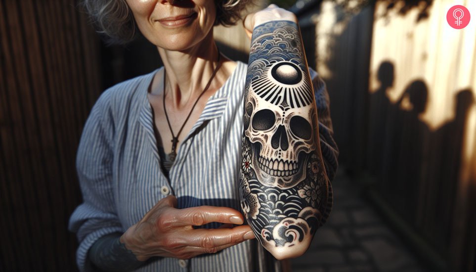 Traditional-Japanese-Skull-Tattoo