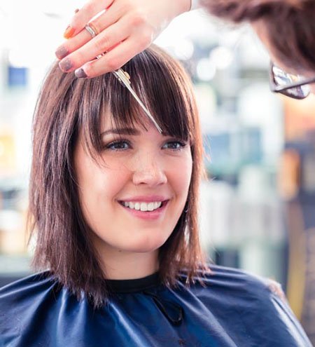 Beautiful Young Women In Long Bangs